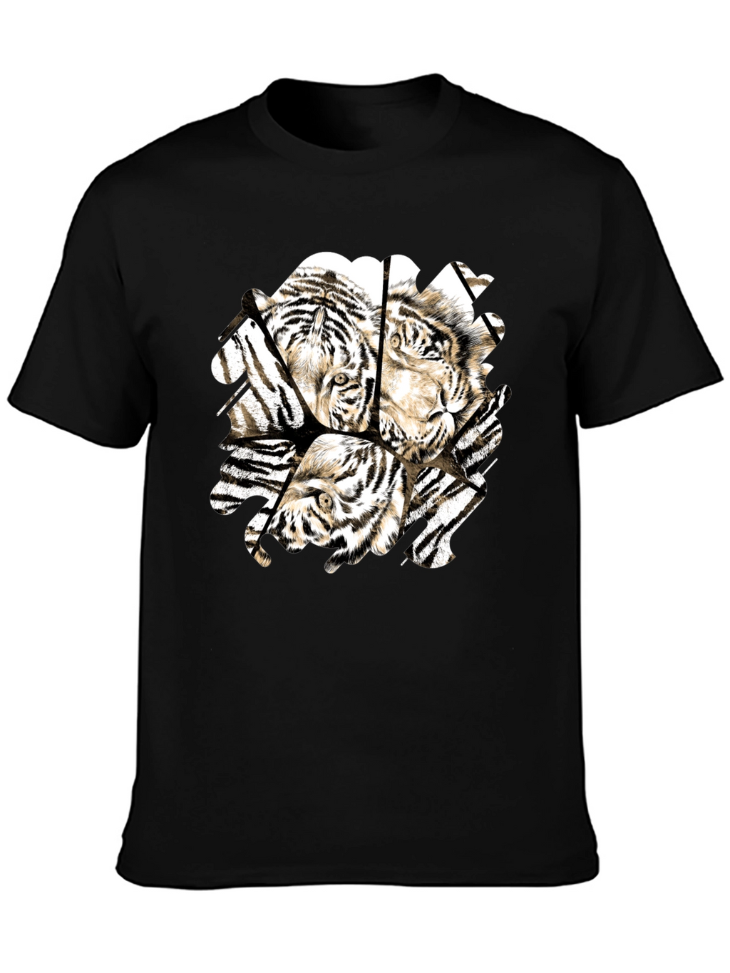 Tiger Graphic Black T-Shirt for Men