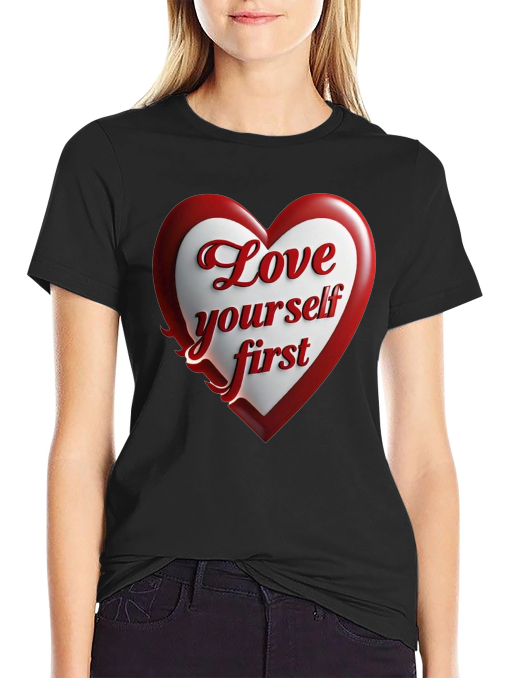 Love Yourself First Black Graphic Tee
