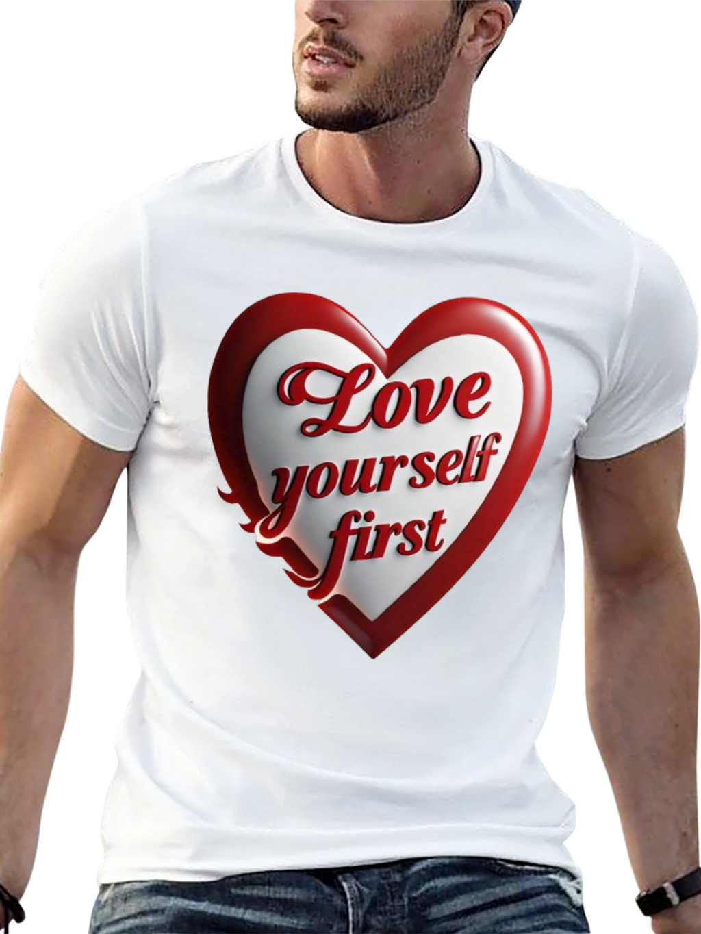 Love Yourself First Black Graphic Tee