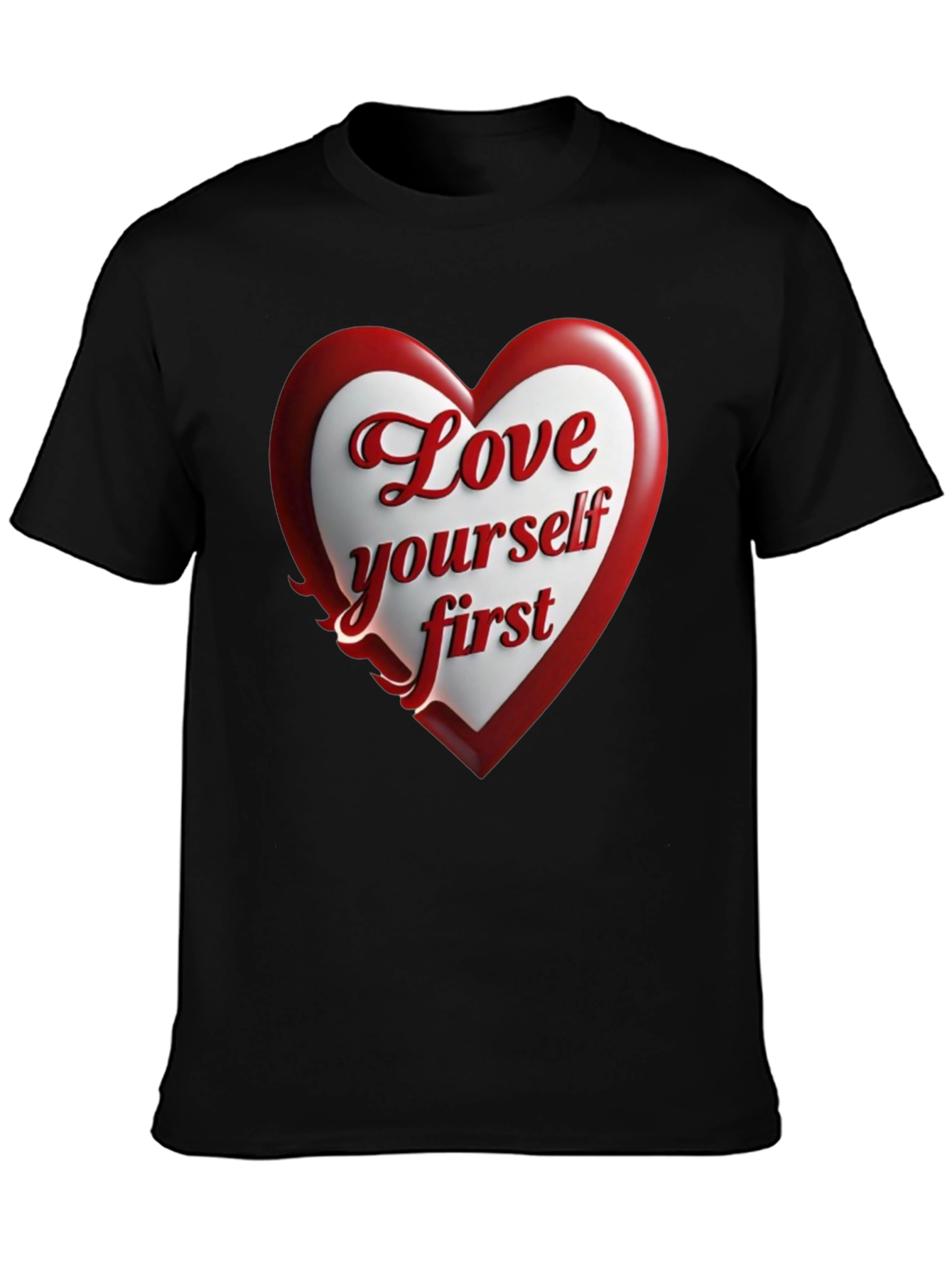 Love Yourself First Black Graphic Tee