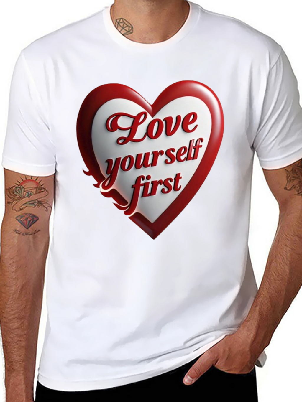 Love Yourself First Black Graphic Tee