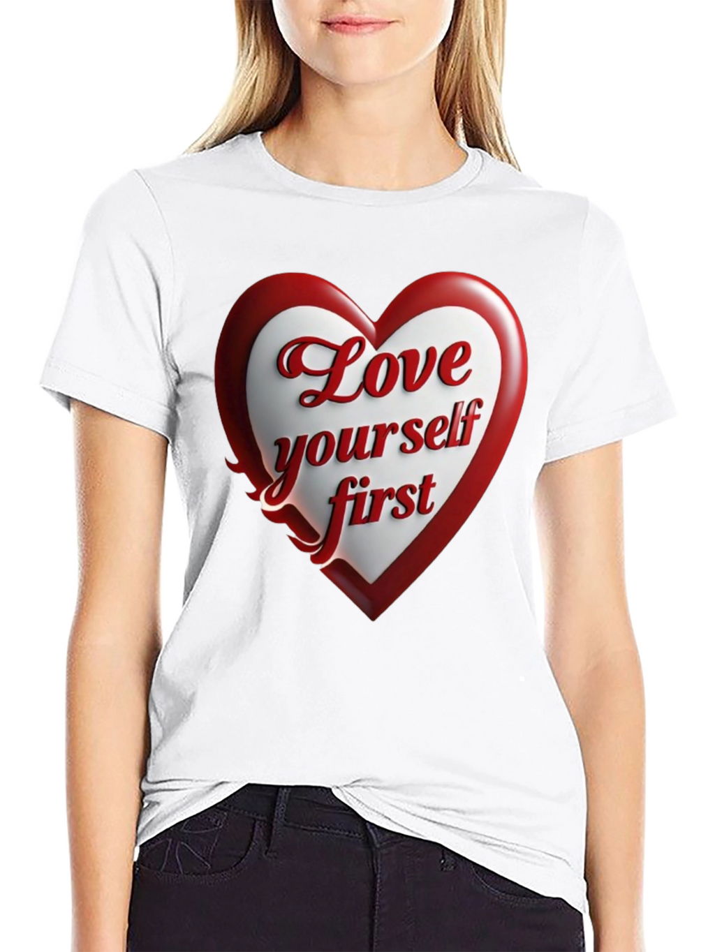 Love Yourself First Black Graphic Tee