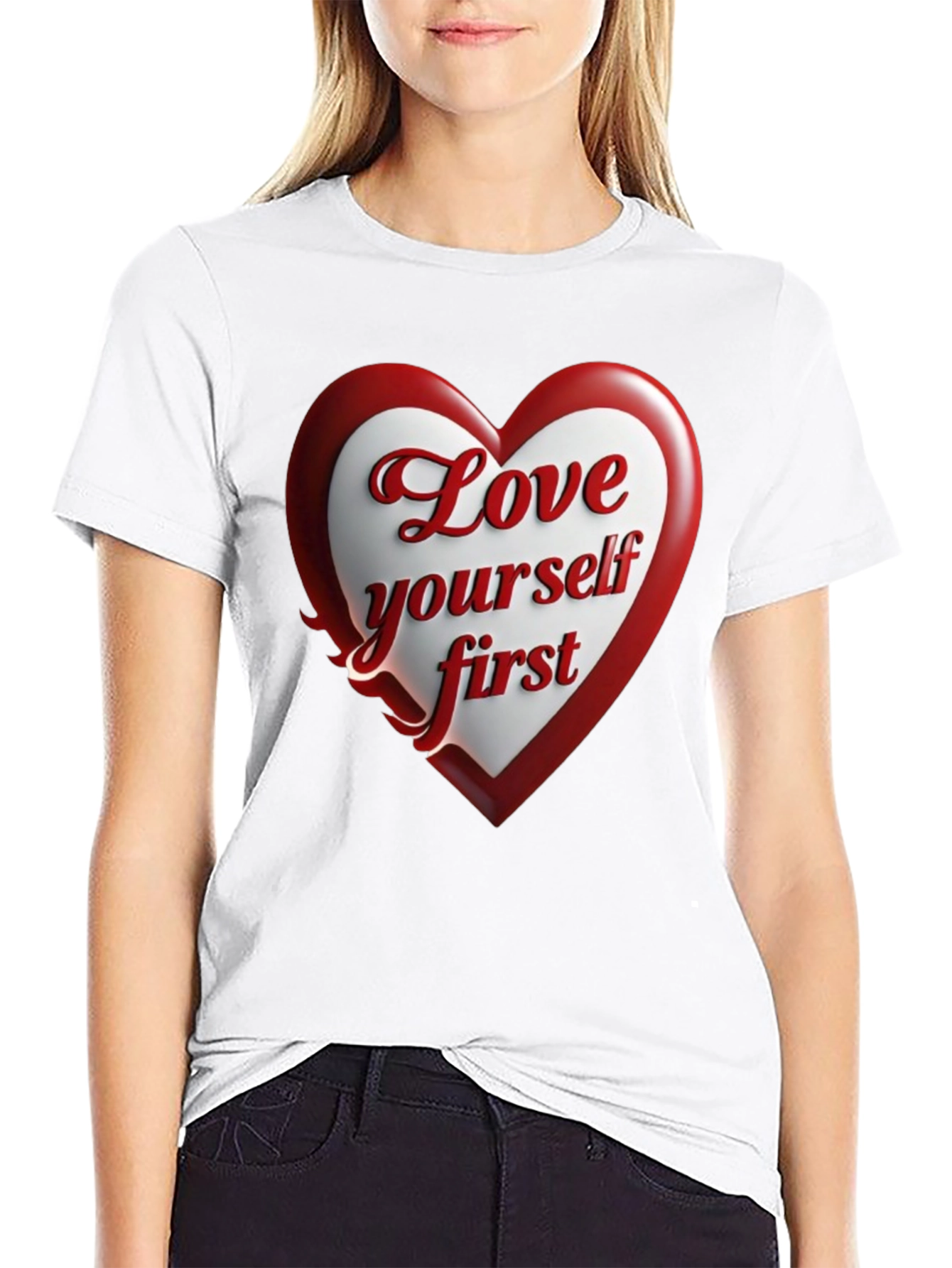 Love Yourself First Black Graphic Tee