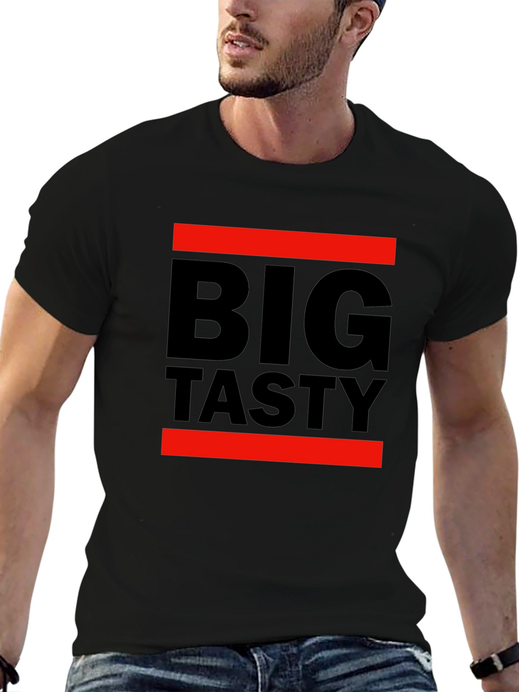 Big Tasty Graphic Tee - Black Cotton T-Shirt