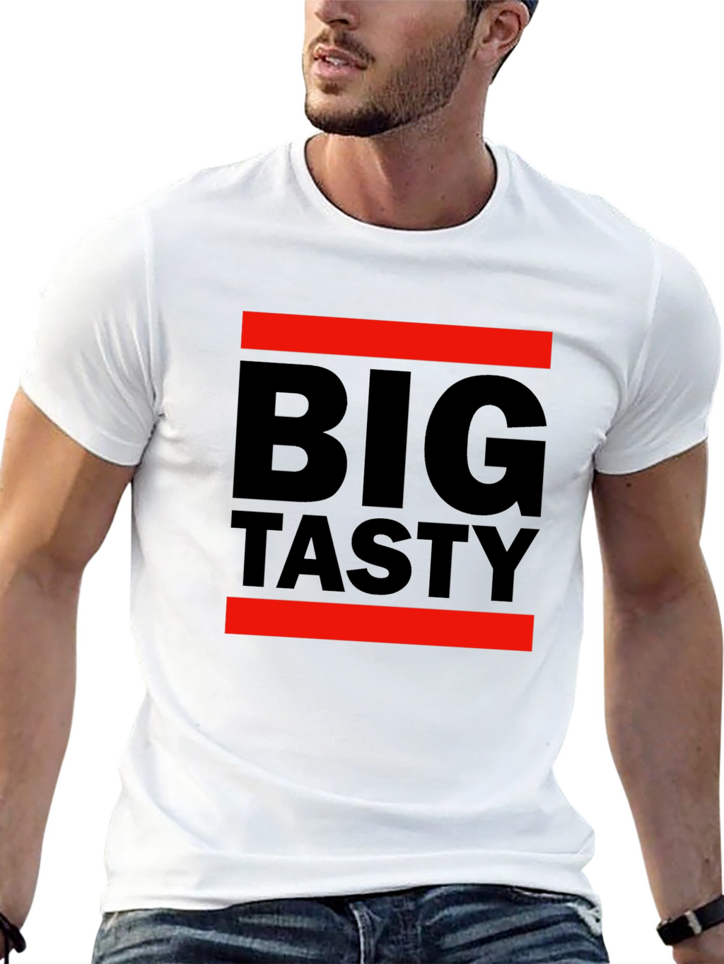 Big Tasty Graphic Tee - Black Cotton T-Shirt