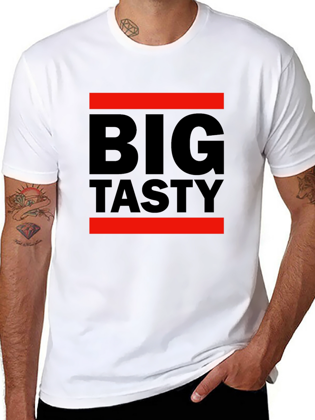 Big Tasty Graphic Tee - Black Cotton T-Shirt