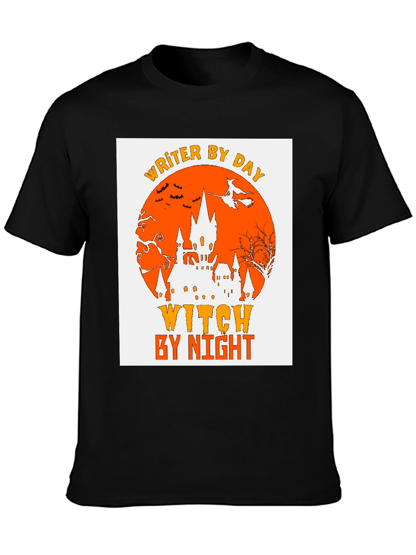 Writer By Day Witch By Night Halloween Graphic T-Shirt