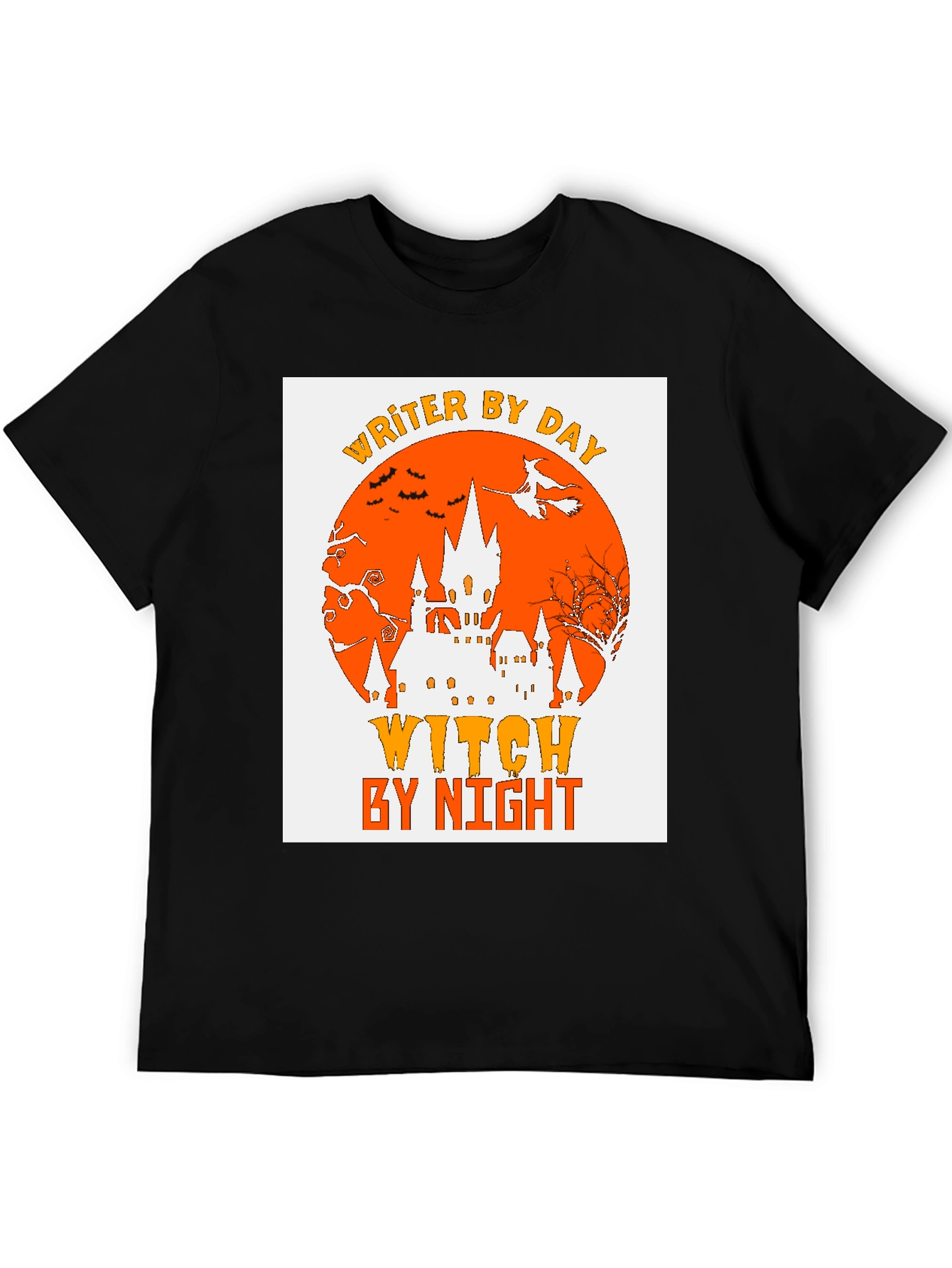 Writer By Day Witch By Night Halloween Graphic T-Shirt