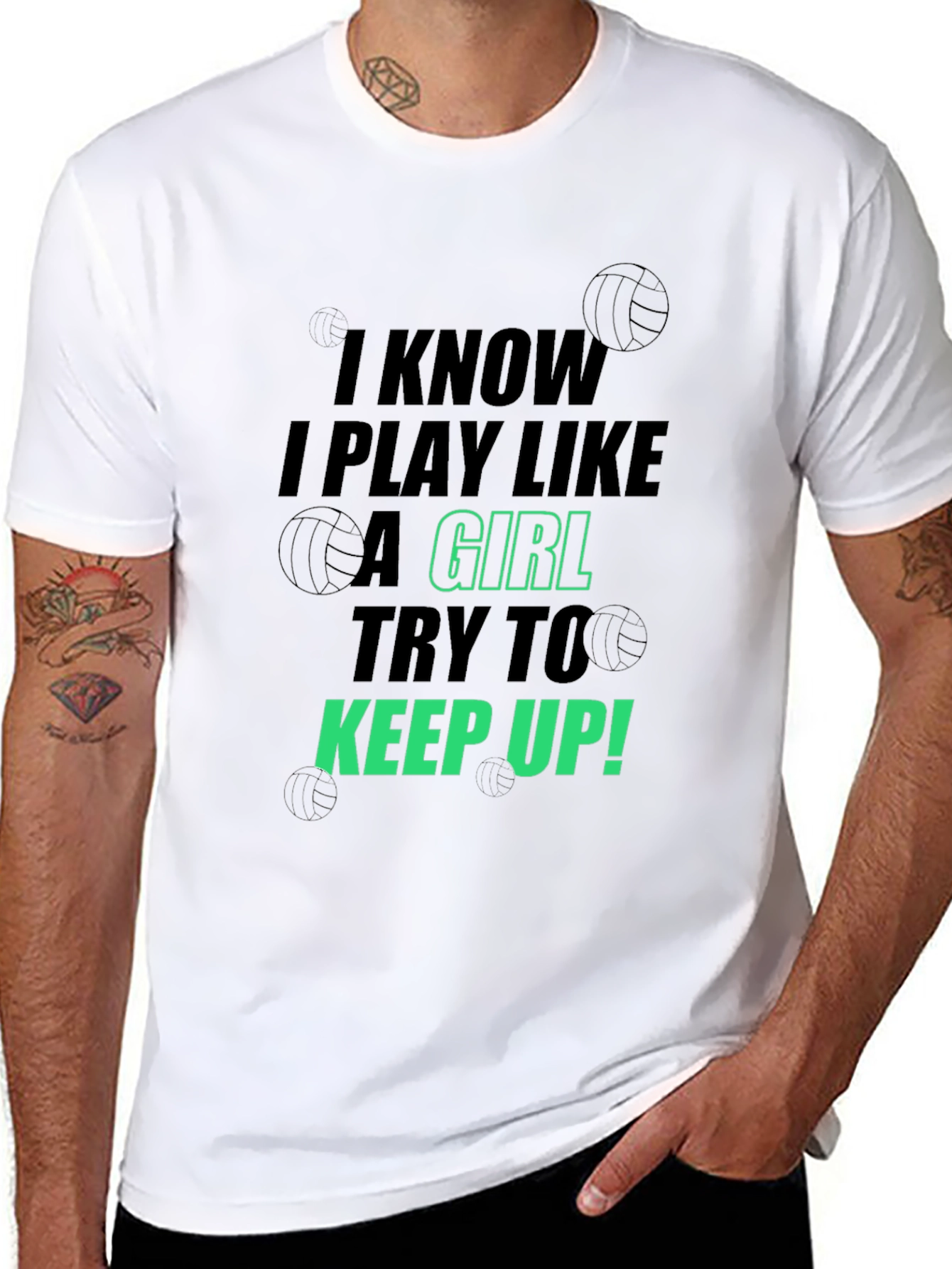 Volleyball Player T-Shirt - I Play Like a Girl Keep Up!