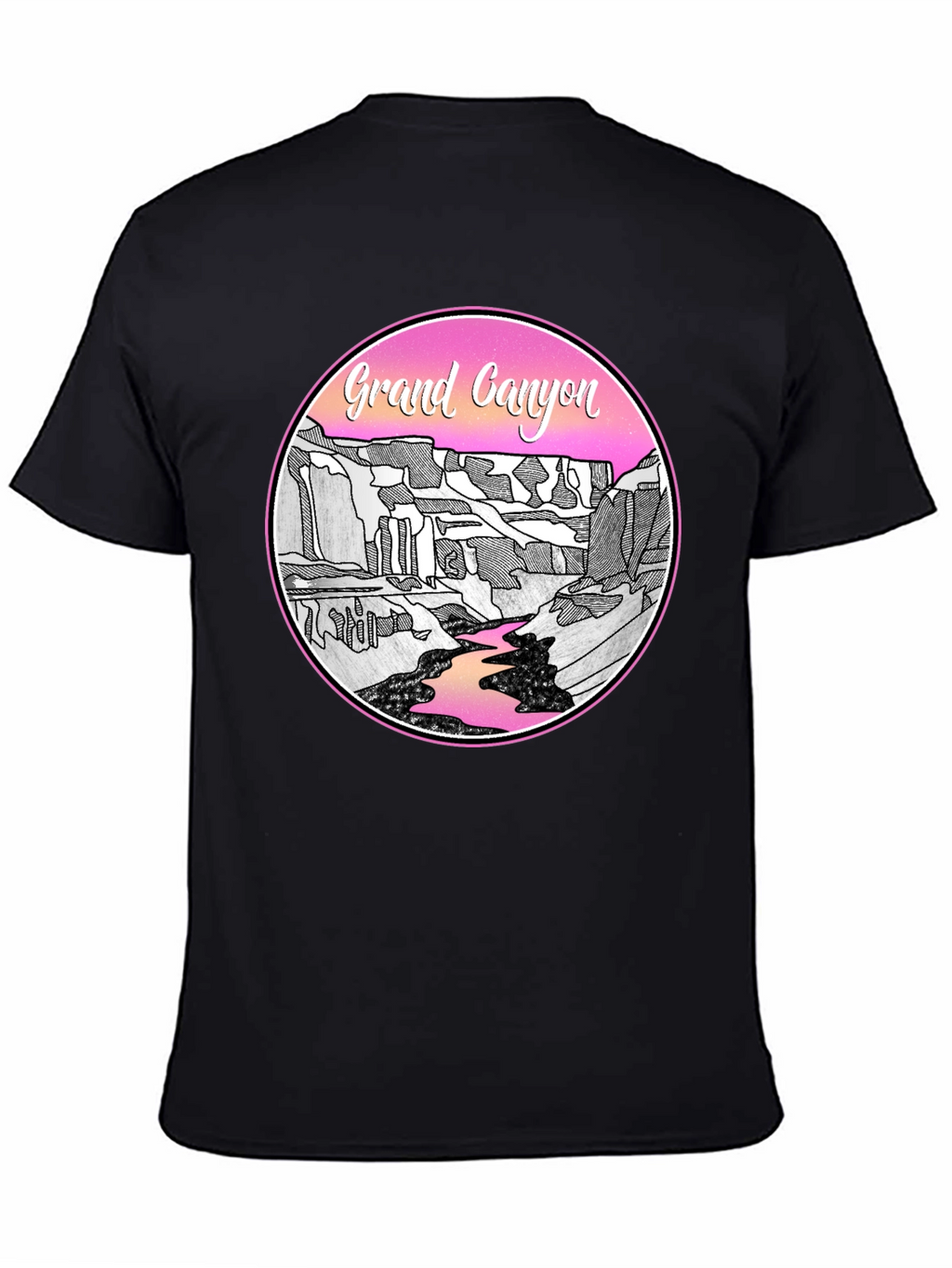 Grand Canyon Graphic Tee - Black Cotton Casual Shirt