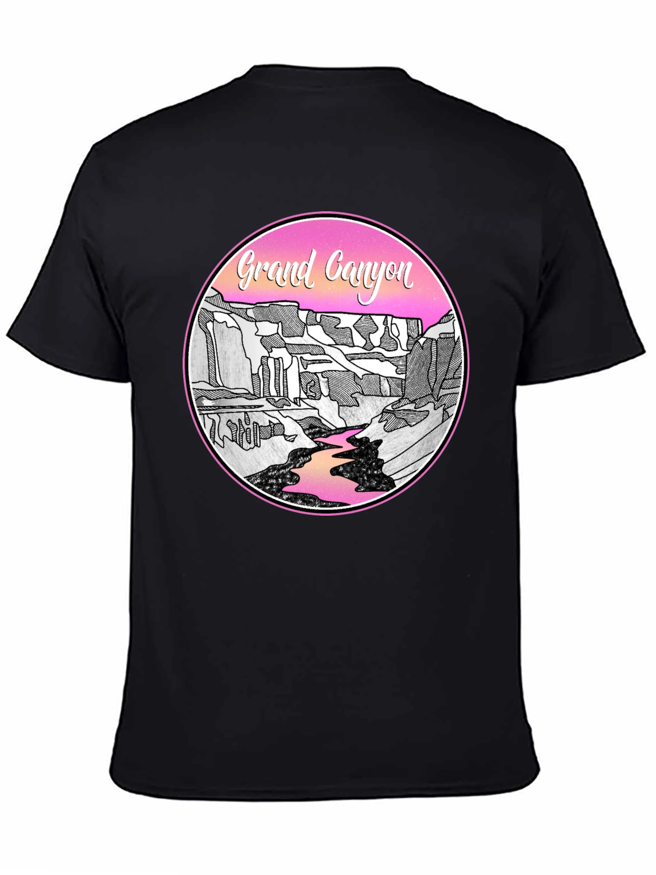 Grand Canyon Graphic Tee - Black Cotton Casual Shirt