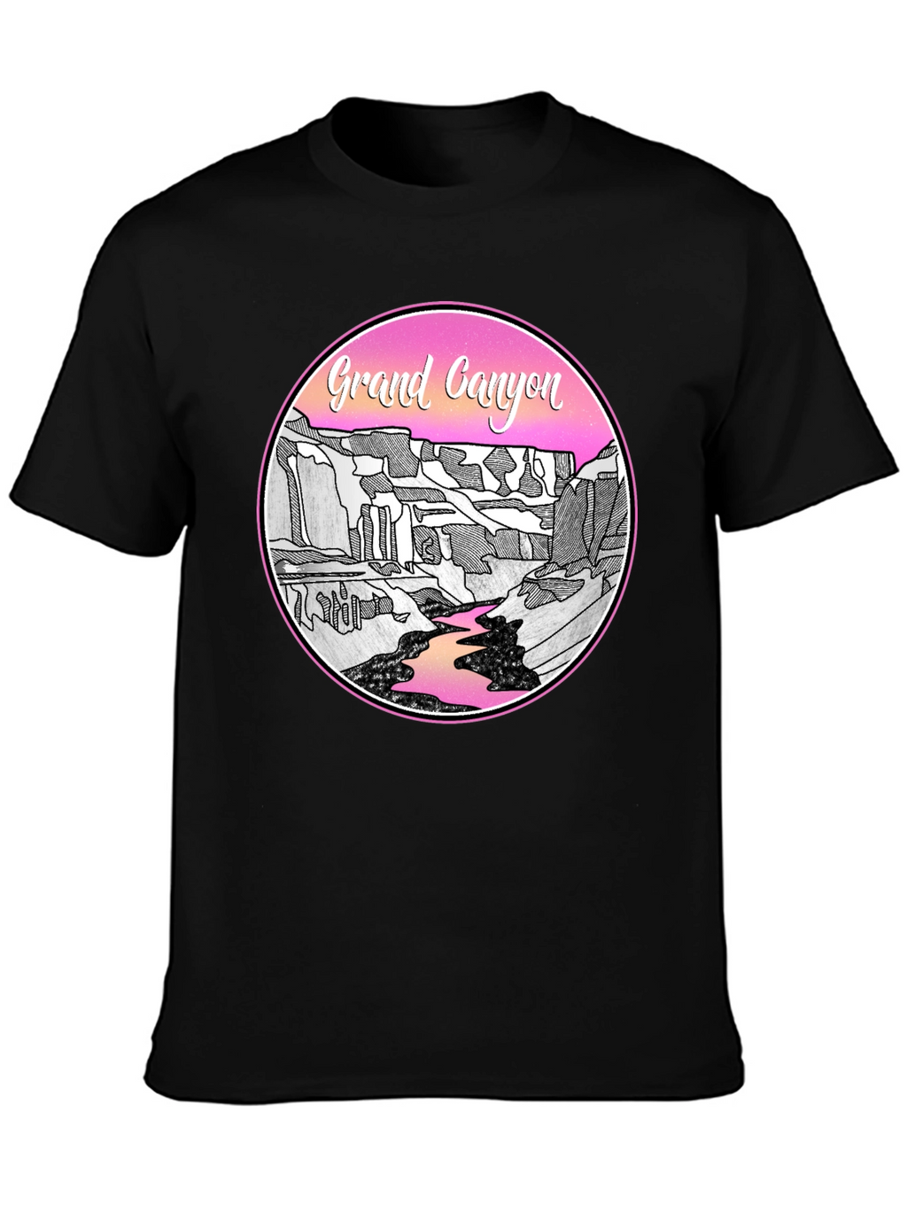 Grand Canyon Graphic Tee - Black Cotton Casual Shirt