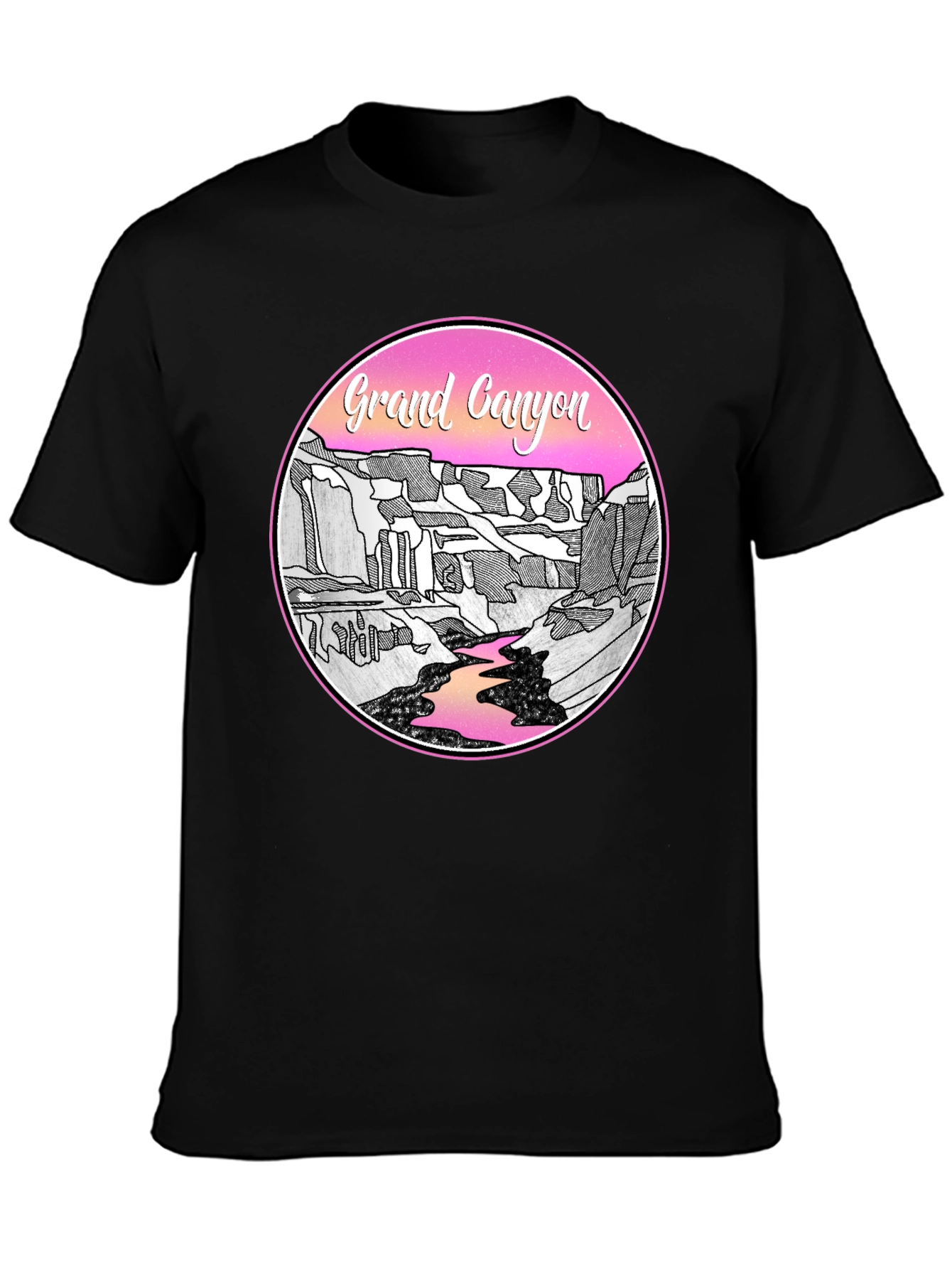 Grand Canyon Graphic Tee - Black Cotton Casual Shirt