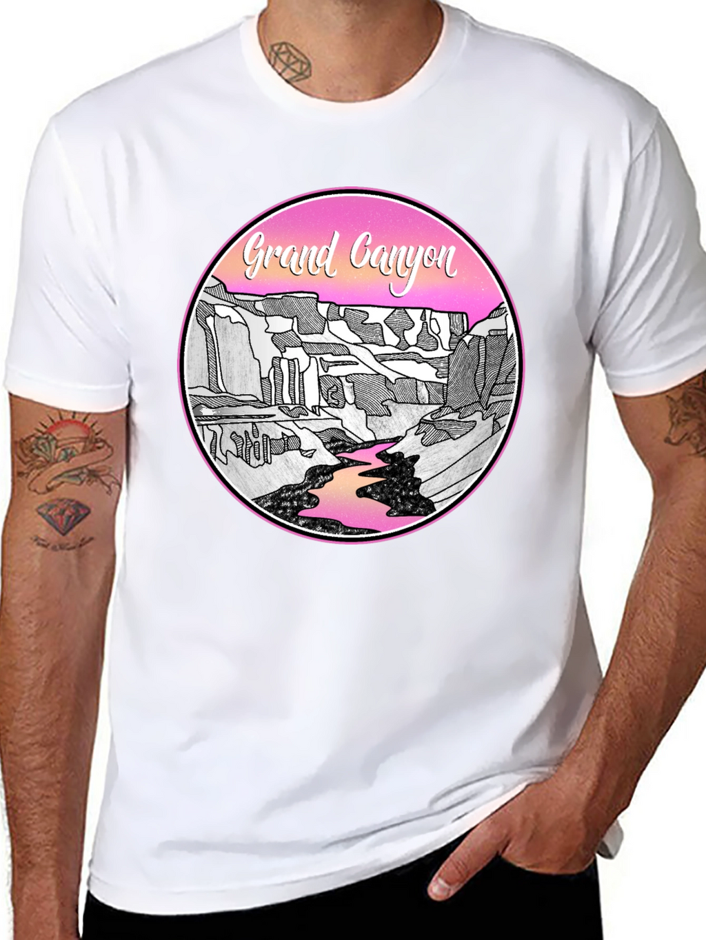 Grand Canyon Graphic Tee - Black Cotton Casual Shirt