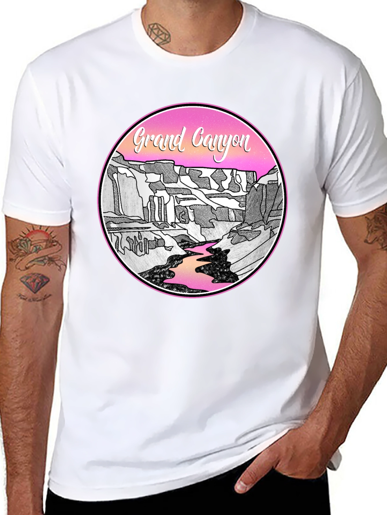 Grand Canyon Graphic Tee - Black Cotton Casual Shirt