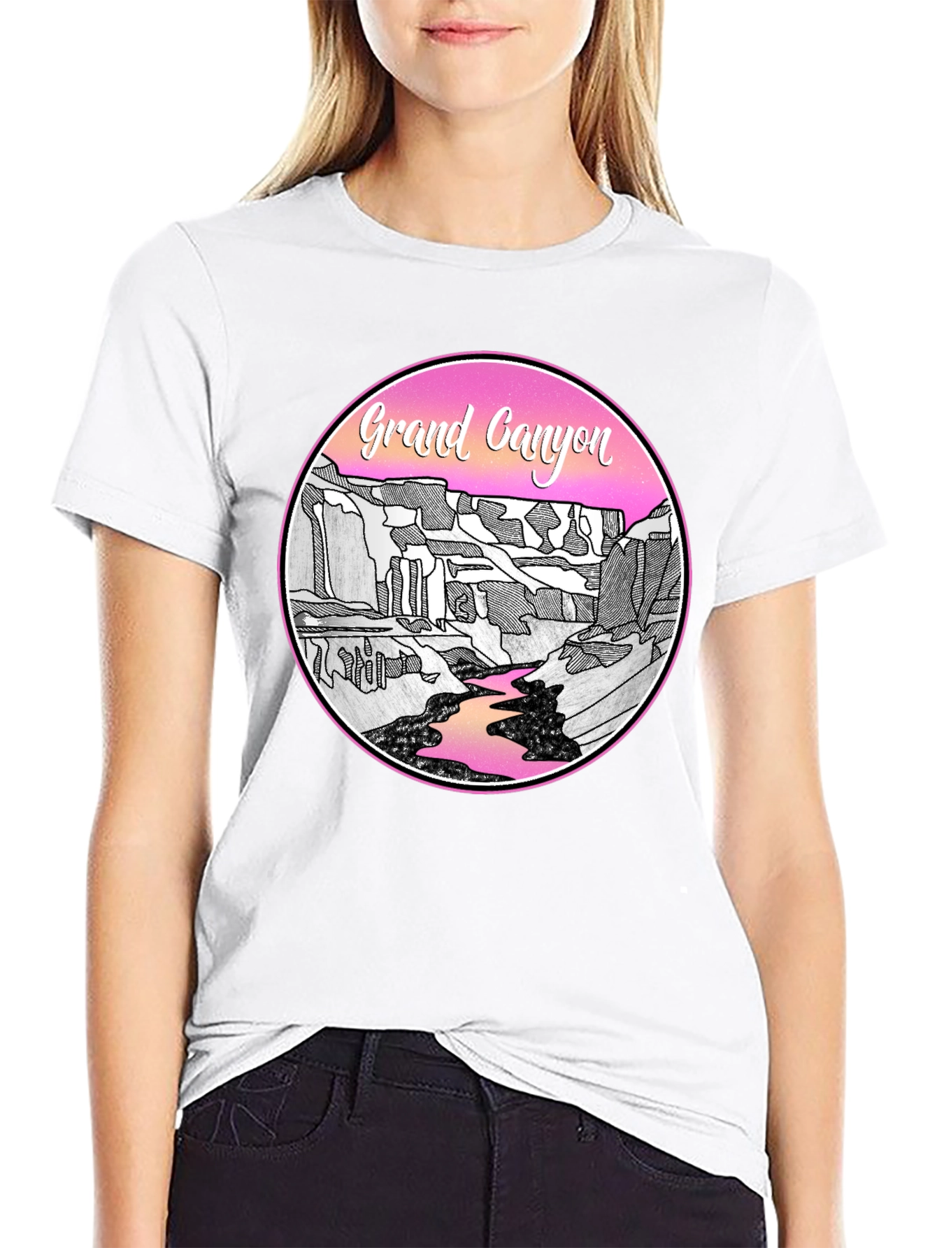 Grand Canyon Graphic Tee - Black Cotton Casual Shirt