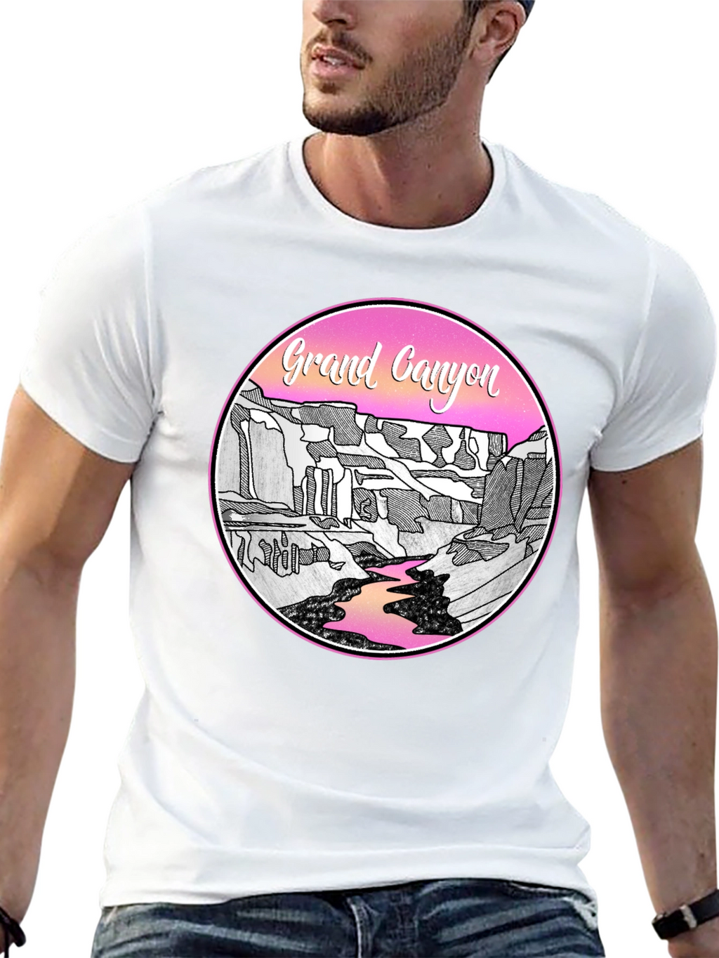Grand Canyon Graphic Tee - Black Cotton Casual Shirt