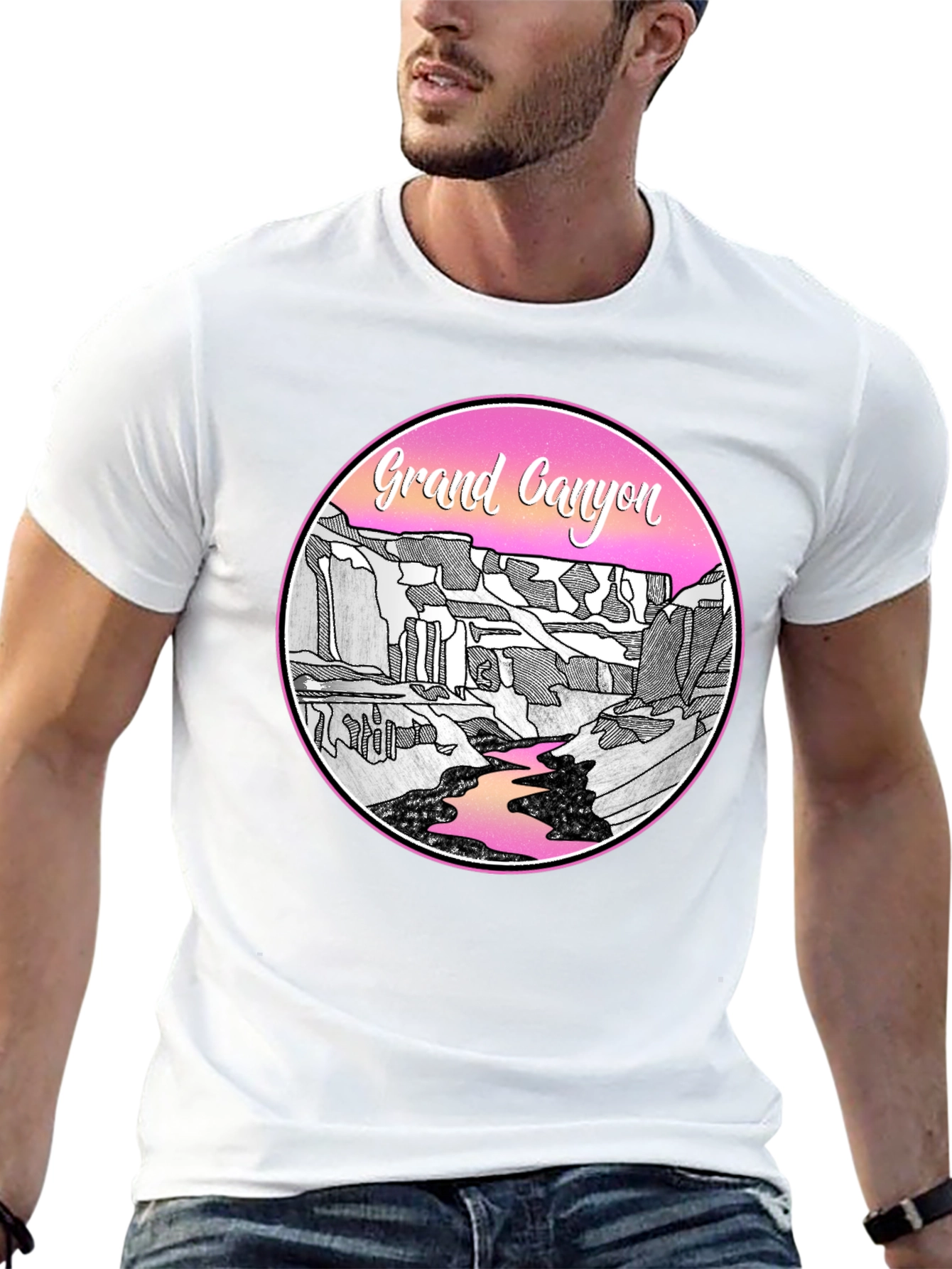 Grand Canyon Graphic Tee - Black Cotton Casual Shirt