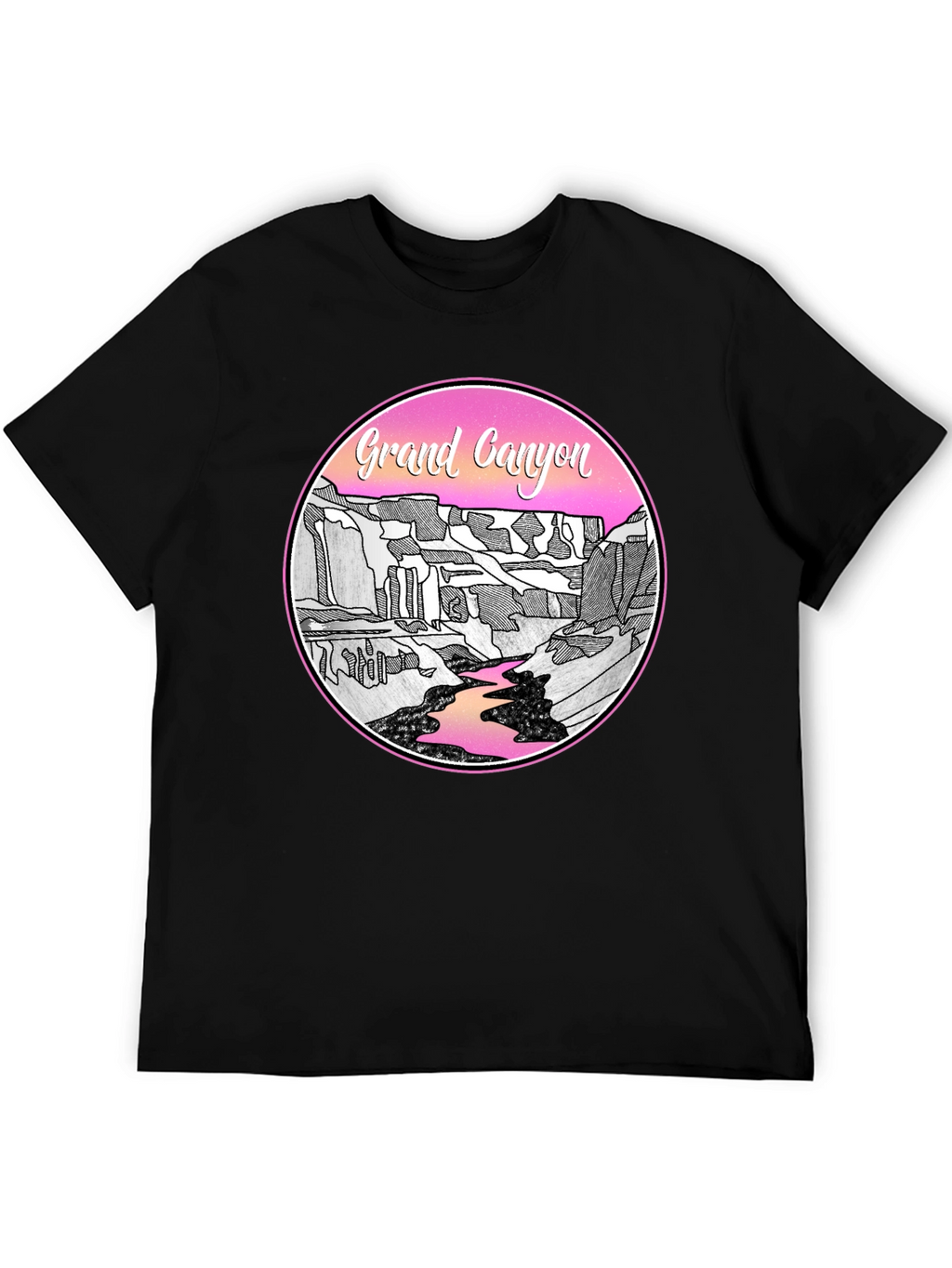 Grand Canyon Graphic Tee - Black Cotton Casual Shirt