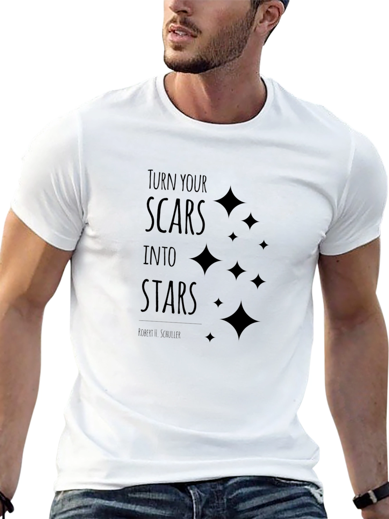 Inspirational Scars to Stars Black T-Shirt