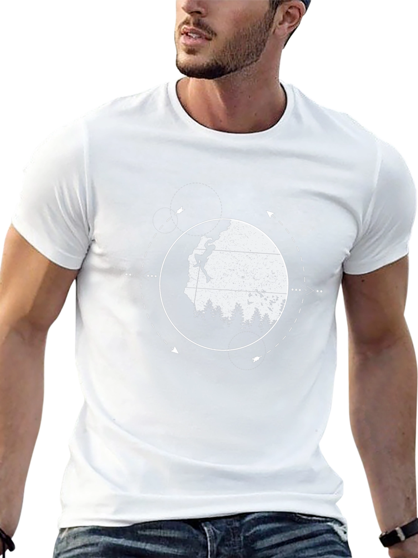 Climbing Adventure Graphic Tee - Black Cotton T-Shirt