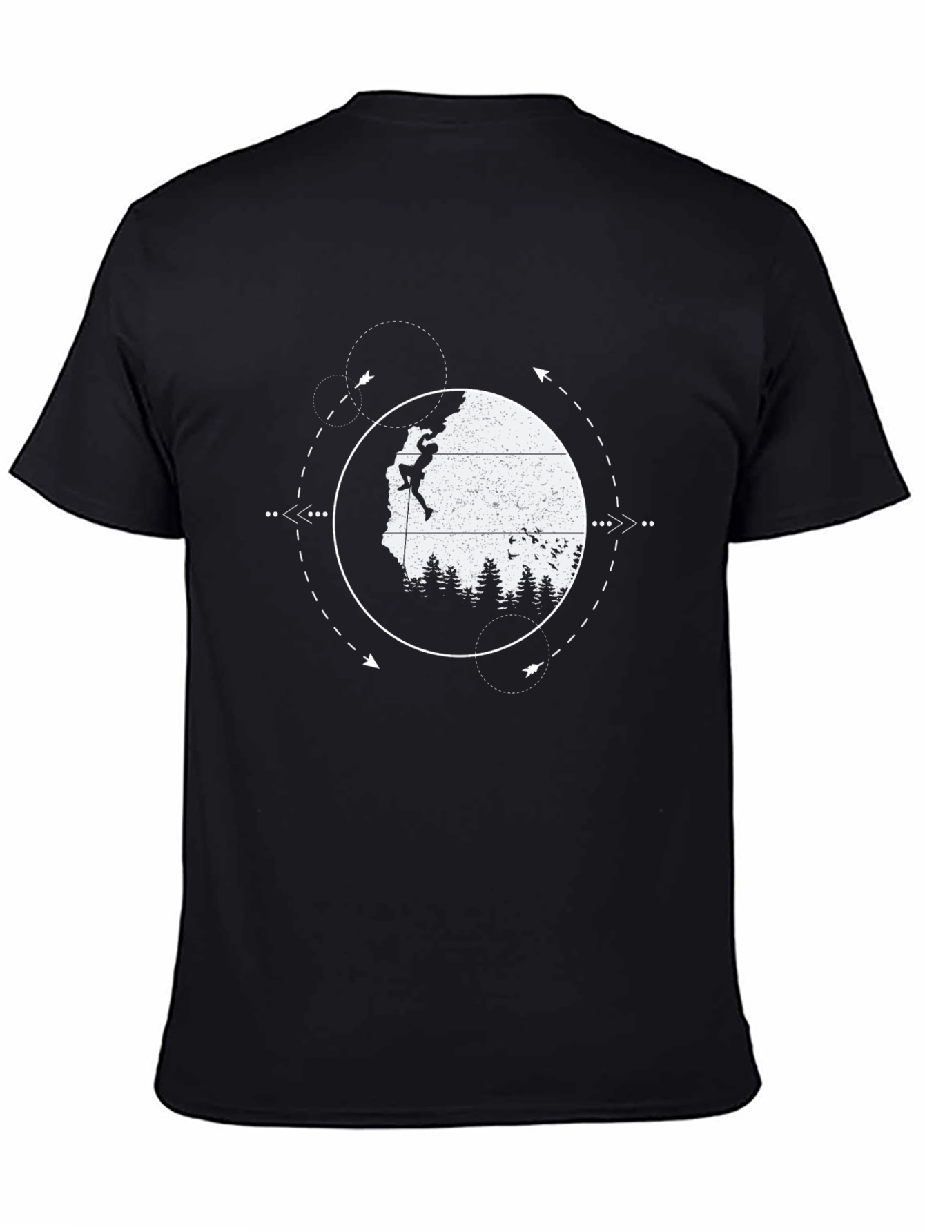 Climbing Adventure Graphic Tee - Black Cotton T-Shirt