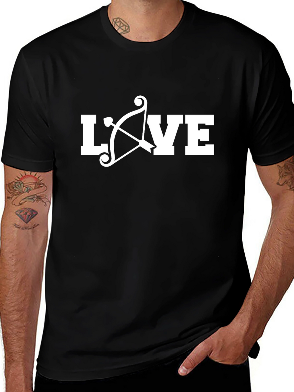 Love Bow & Arrow Graphic T-Shirt - Black