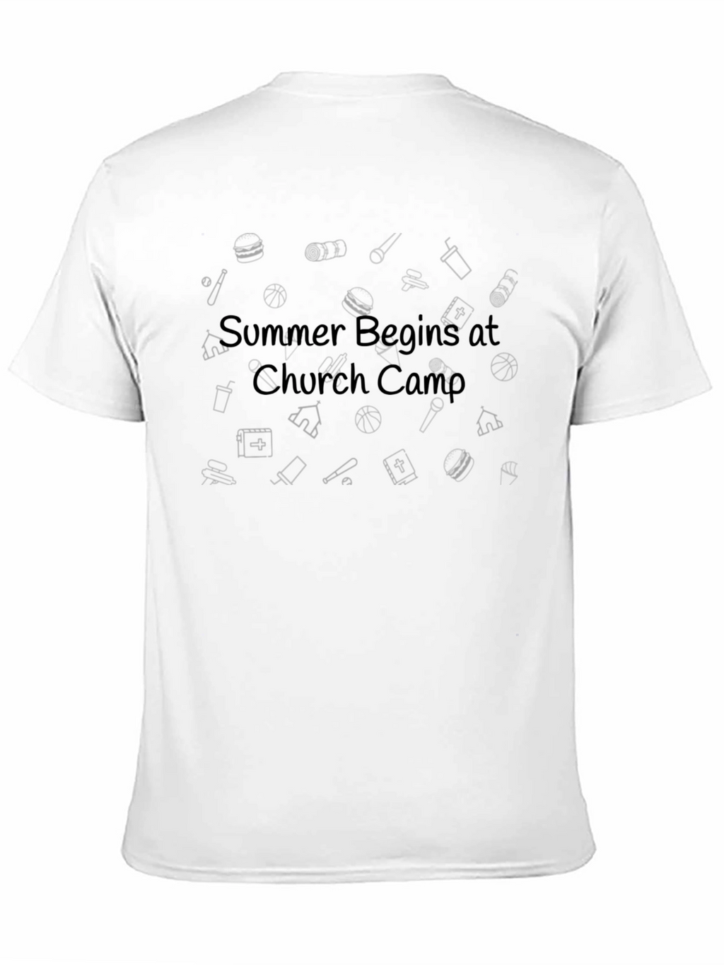 Summer Begins at Church Camp Black Tee