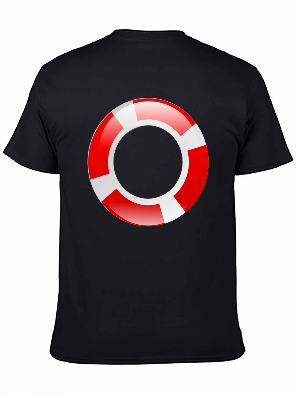 Lifeguard Ring Graphic T-Shirt - Black Cotton Tee