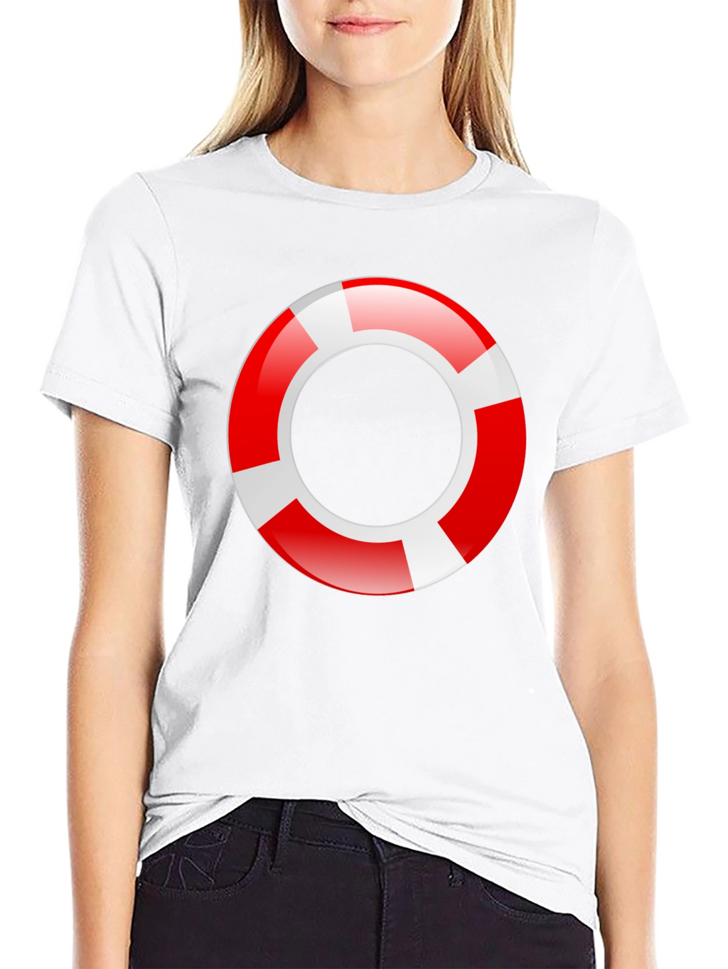 Lifeguard Ring Graphic T-Shirt - Black Cotton Tee