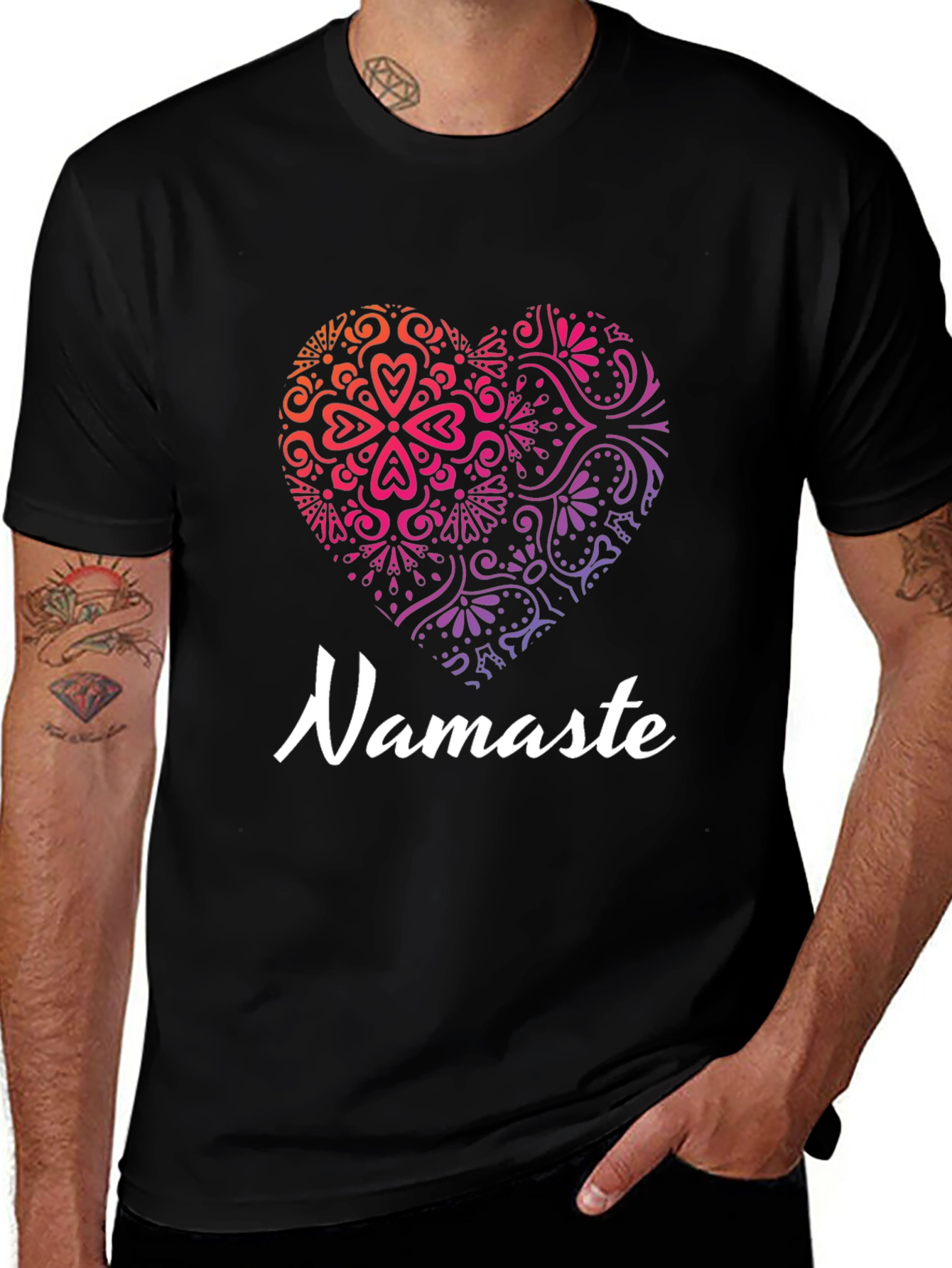 Namaste Heart Graphic Tee - Yoga & Meditation Shirt