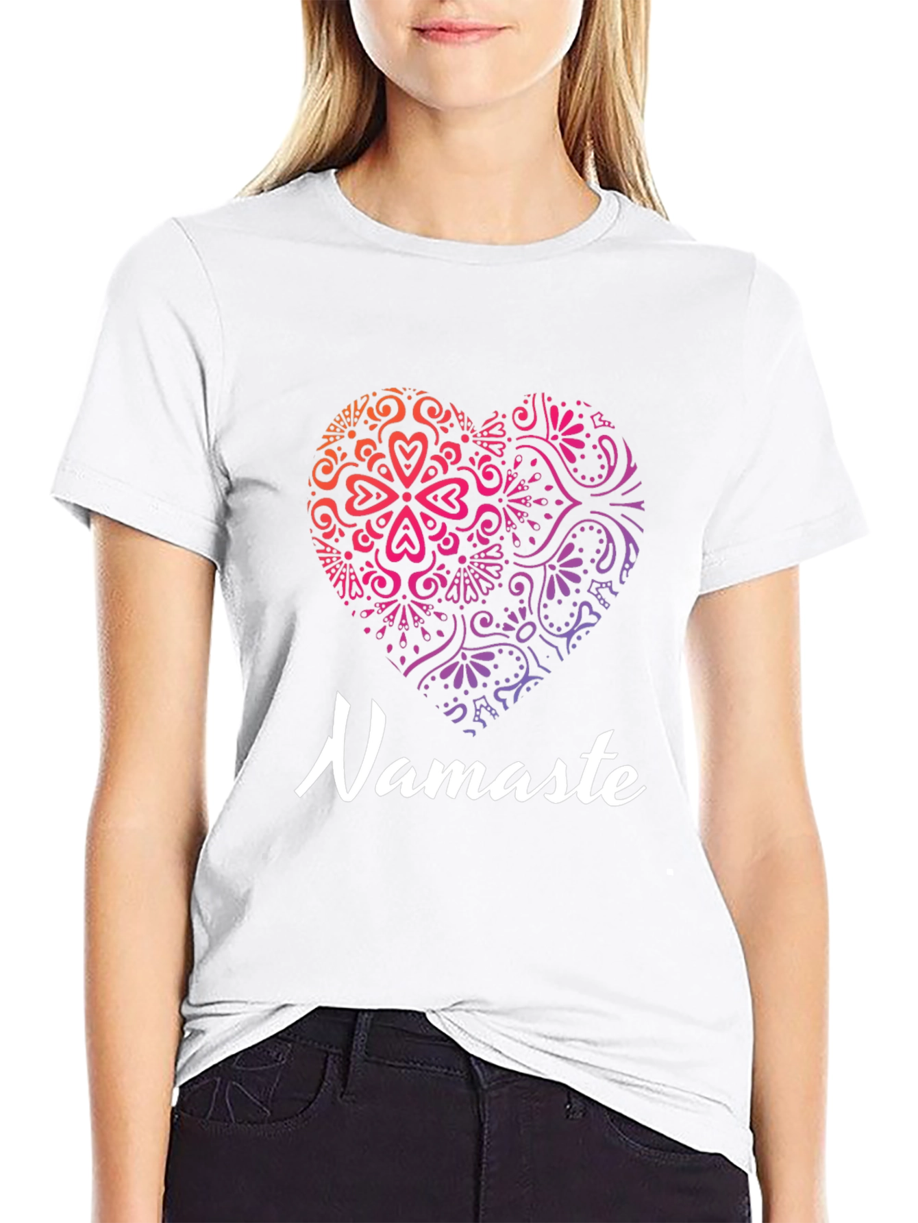 Namaste Heart Graphic Tee - Yoga & Meditation Shirt
