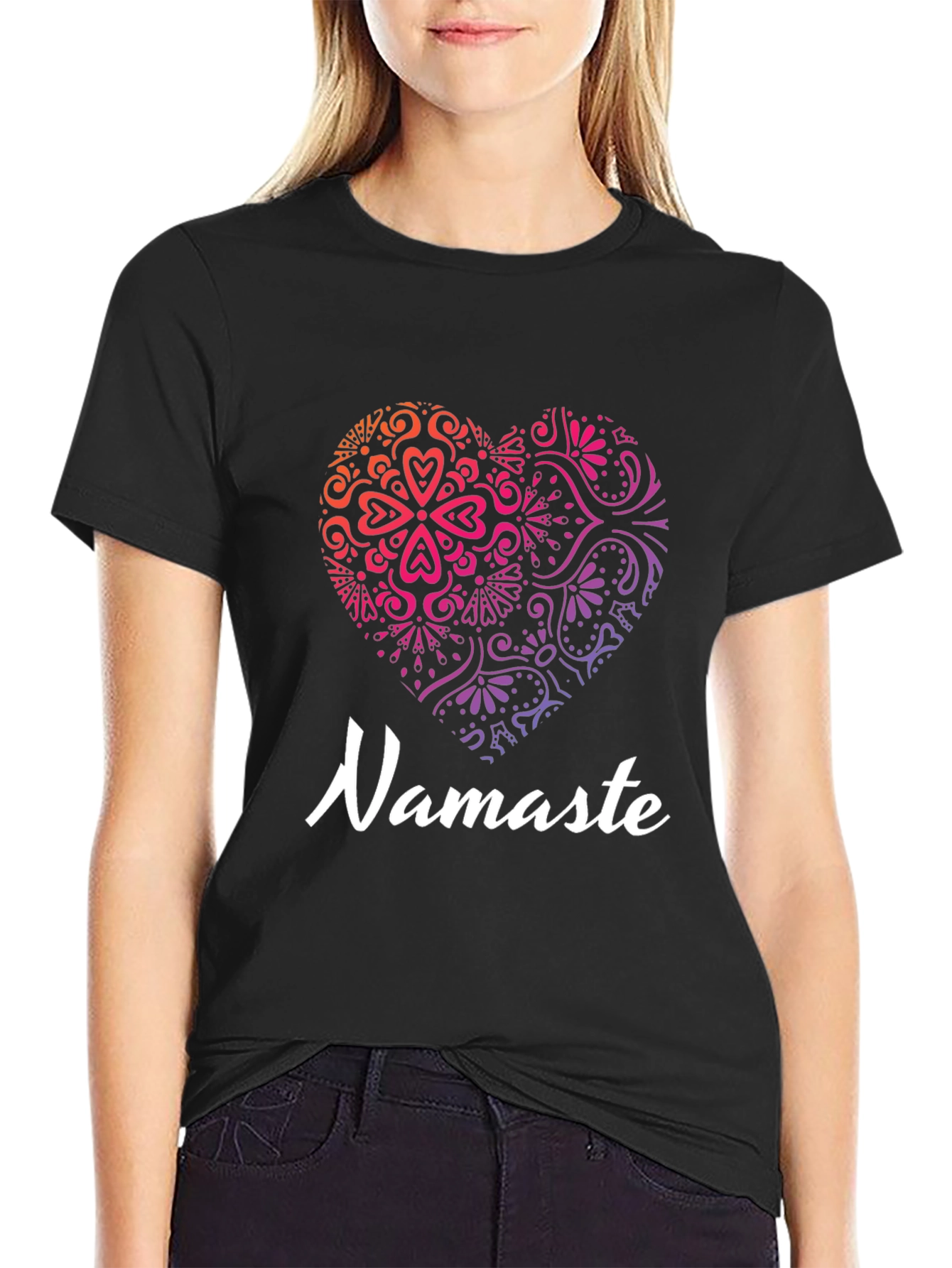 Namaste Heart Graphic Tee - Yoga & Meditation Shirt
