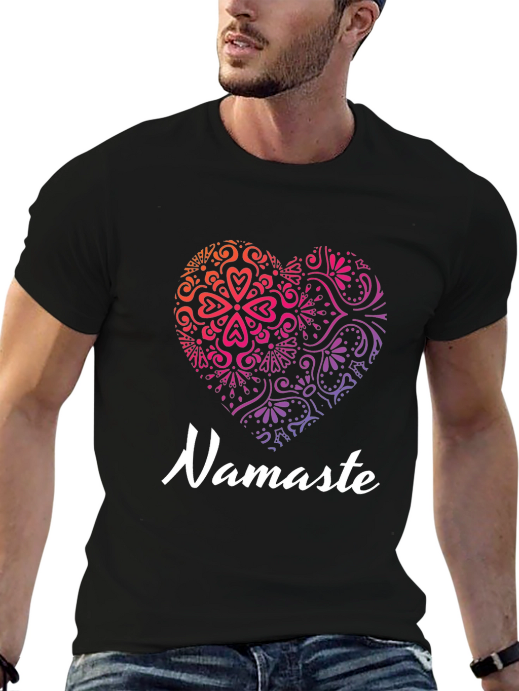 Namaste Heart Graphic Tee - Yoga & Meditation Shirt