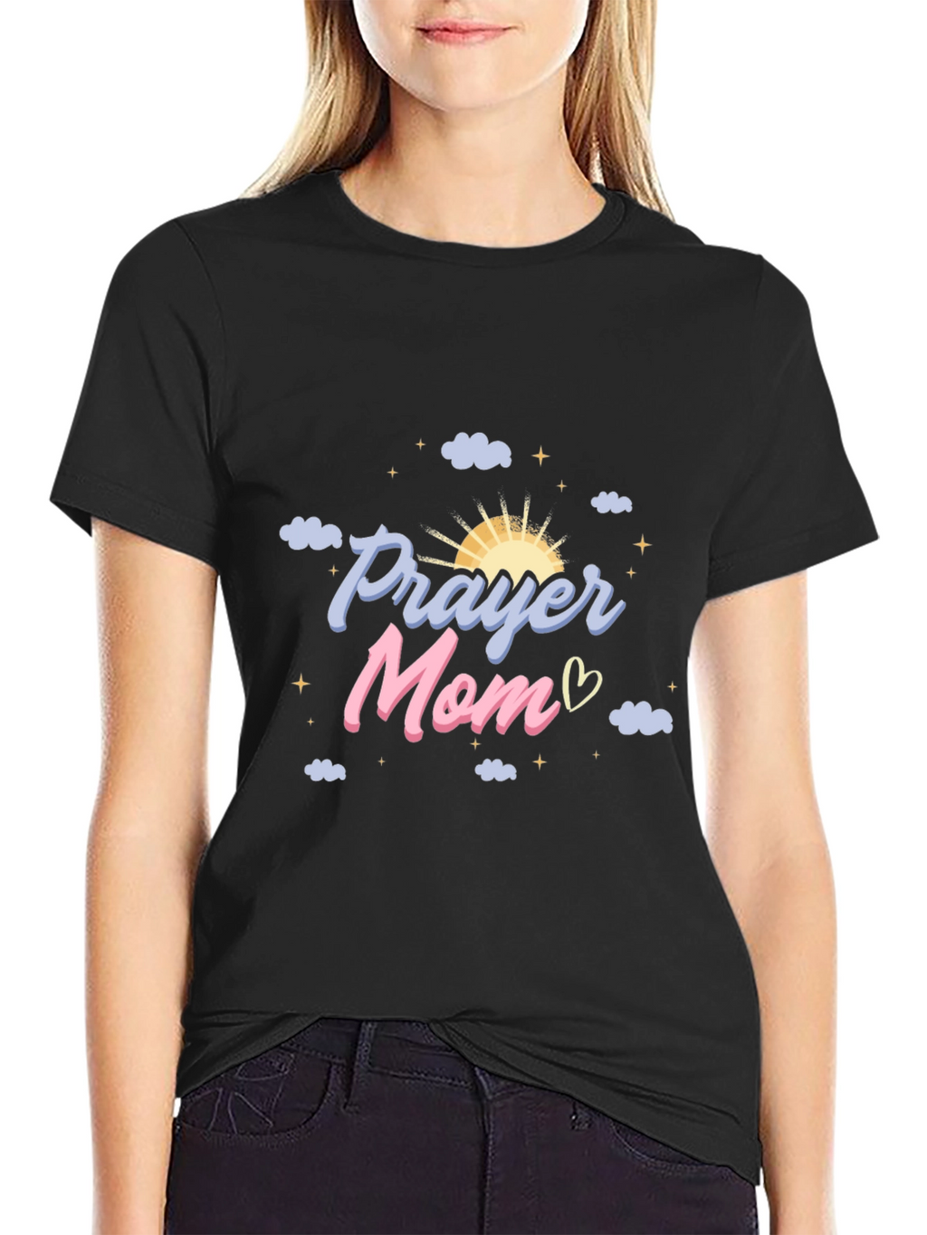 Prayer Mom Graphic Tee - Black T-Shirt
