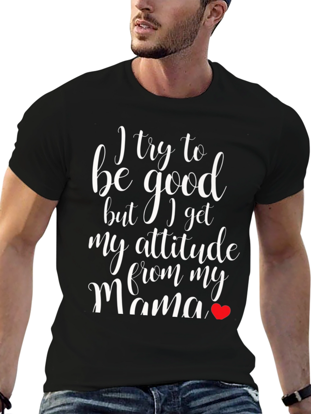 Funny Mamas Attitude Black T-Shirt