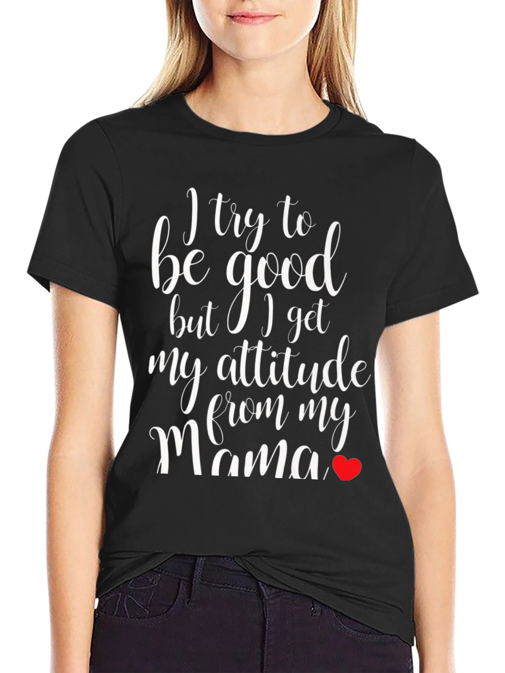 Funny Mamas Attitude Black T-Shirt