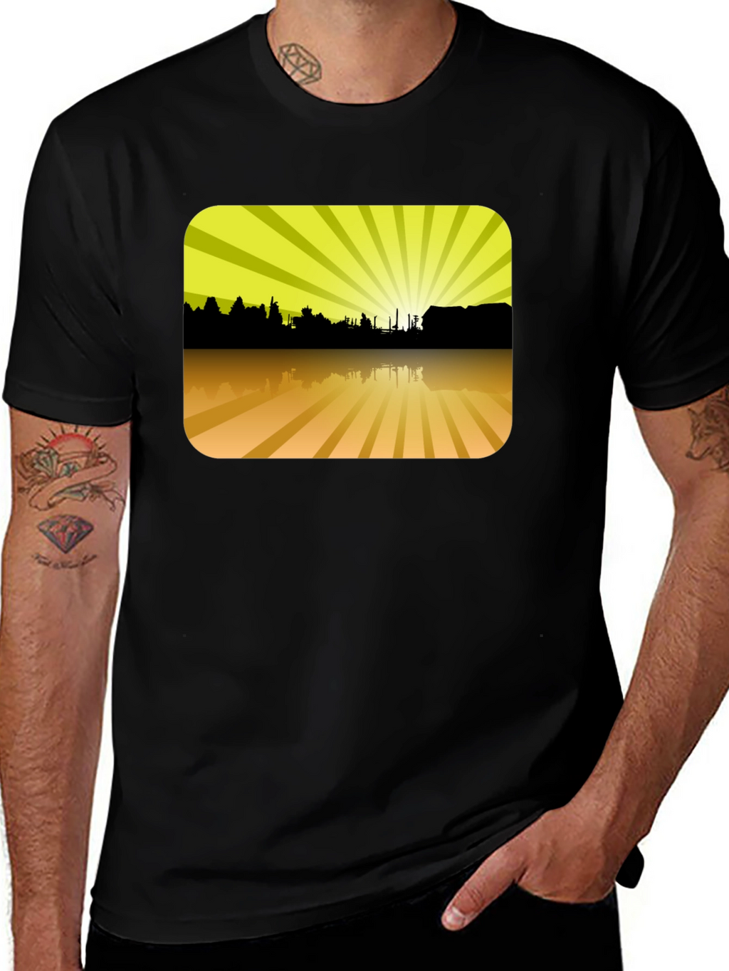 Sunset Silhouette Graphic T-Shirt