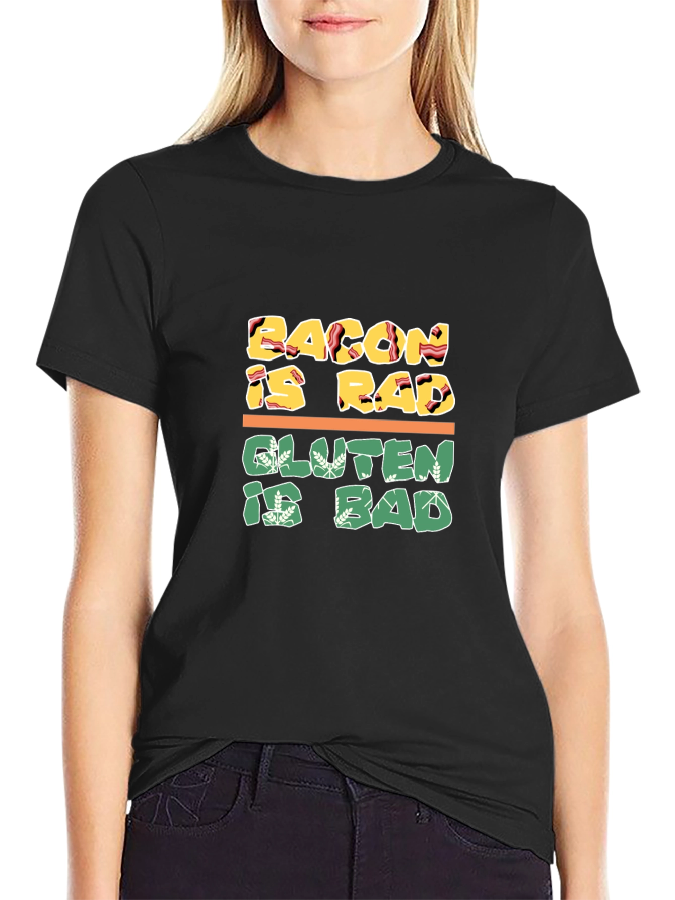 Bacon Is Rad Gluten Is Bad Graphic Tee