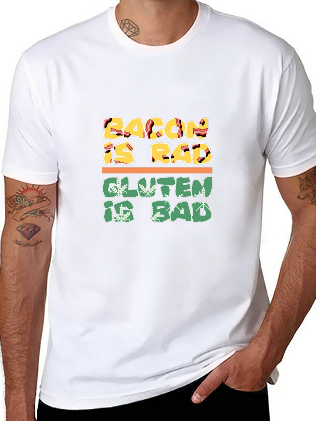 Bacon Is Rad Gluten Is Bad Graphic Tee