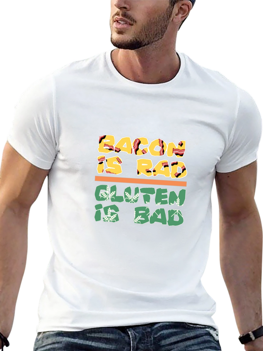 Bacon Is Rad Gluten Is Bad Graphic Tee