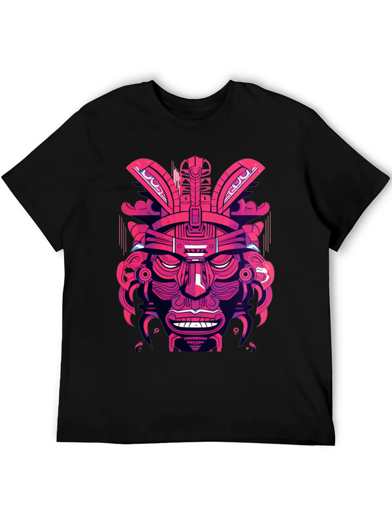 Aztec Warrior Graphic Tee - Bold Tribal Style