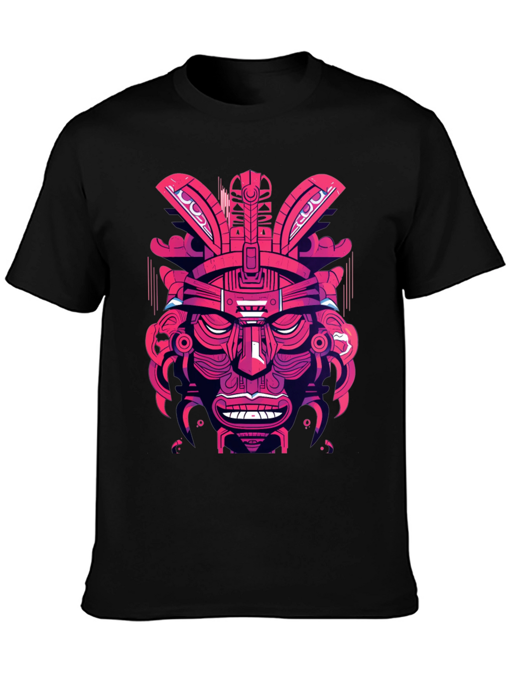 Aztec Warrior Graphic Tee - Bold Tribal Style