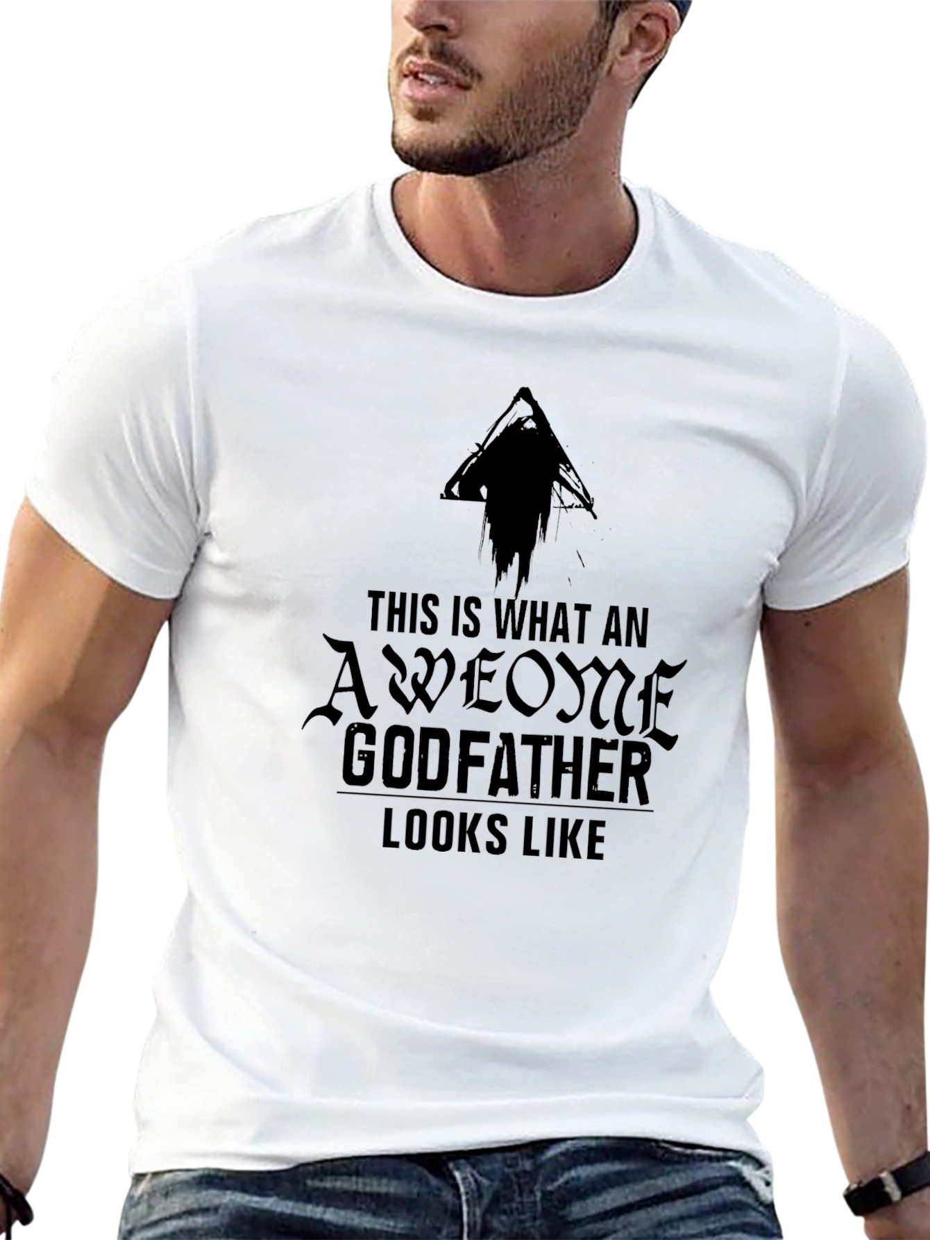 Awesome Godfather Graphic Tee - Black Cotton T-Shirt