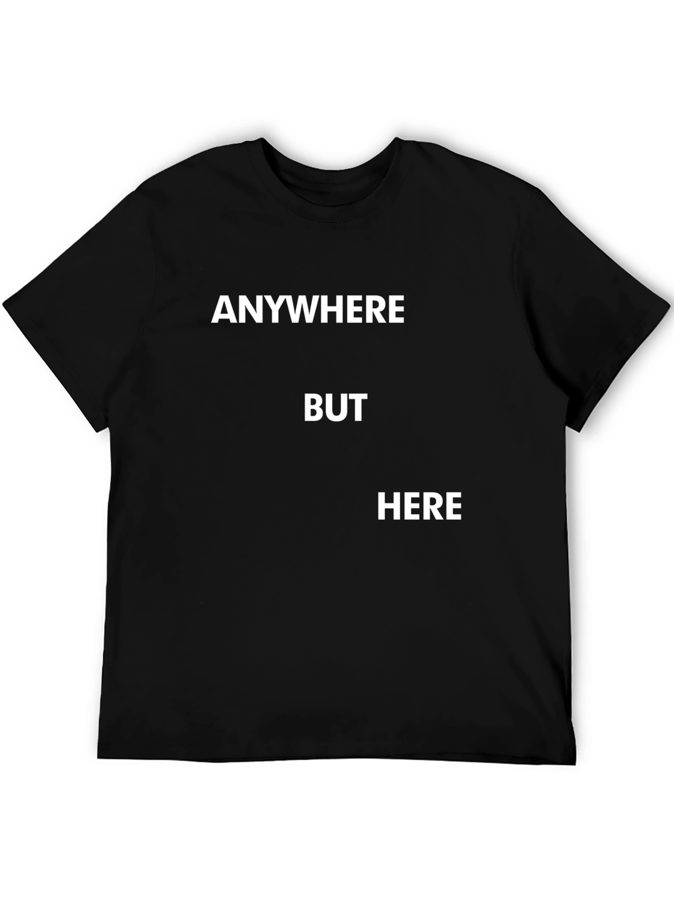 Anywhere But Here Black Graphic Tee