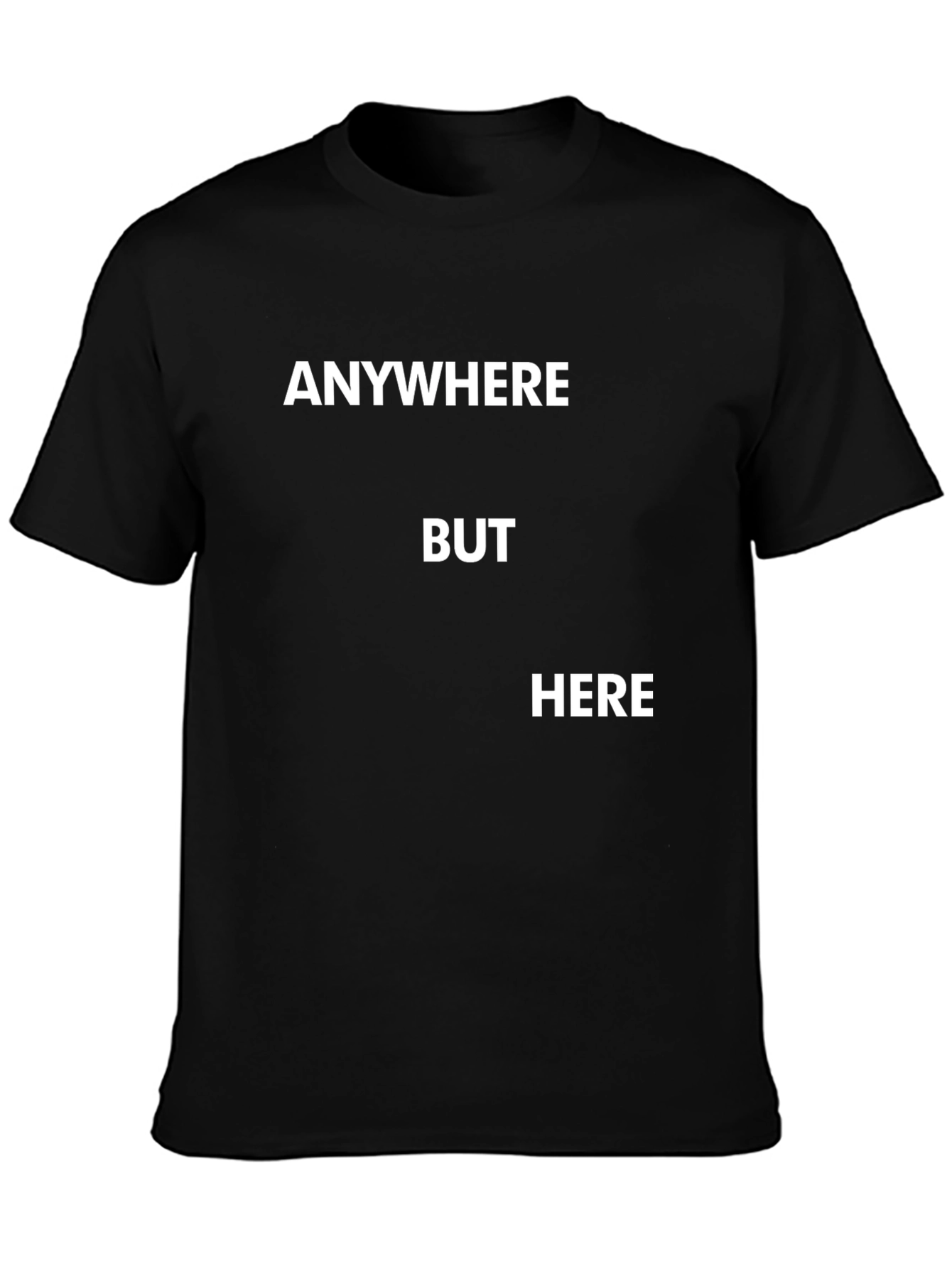 Anywhere But Here Black Graphic Tee