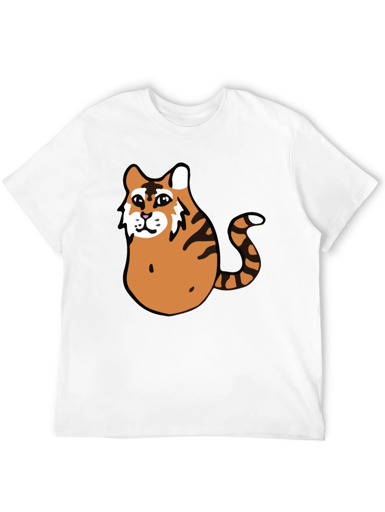 Funny Tiger Graphic Tee - Black Cotton T-Shirt
