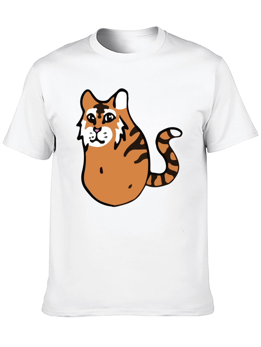 Funny Tiger Graphic Tee - Black Cotton T-Shirt