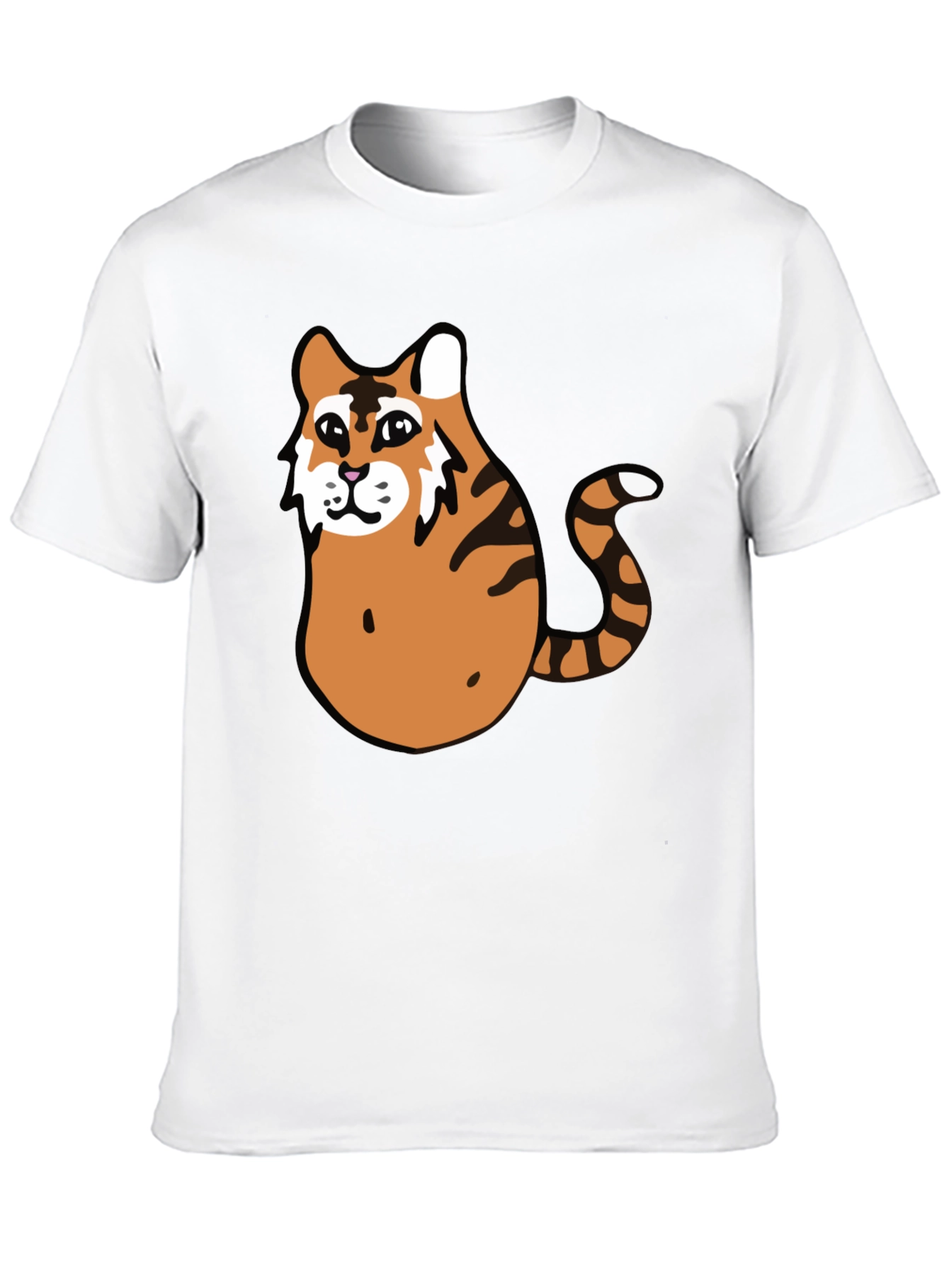 Funny Tiger Graphic Tee - Black Cotton T-Shirt