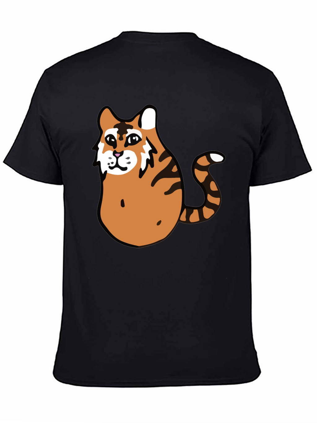 Funny Tiger Graphic Tee - Black Cotton T-Shirt